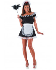 Waitress costume with fabric dress lace bordered and apron.