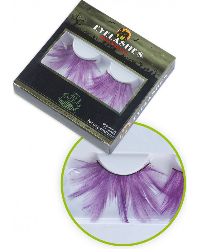 Purple Feather Eyelashes In Box