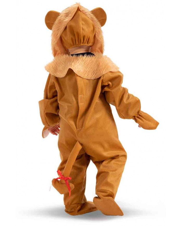 Costume da leoncino per bambini con criniera e coda. Composto
