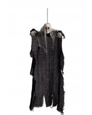 Skeleton with black and gray tunic. Terrifying decoration to