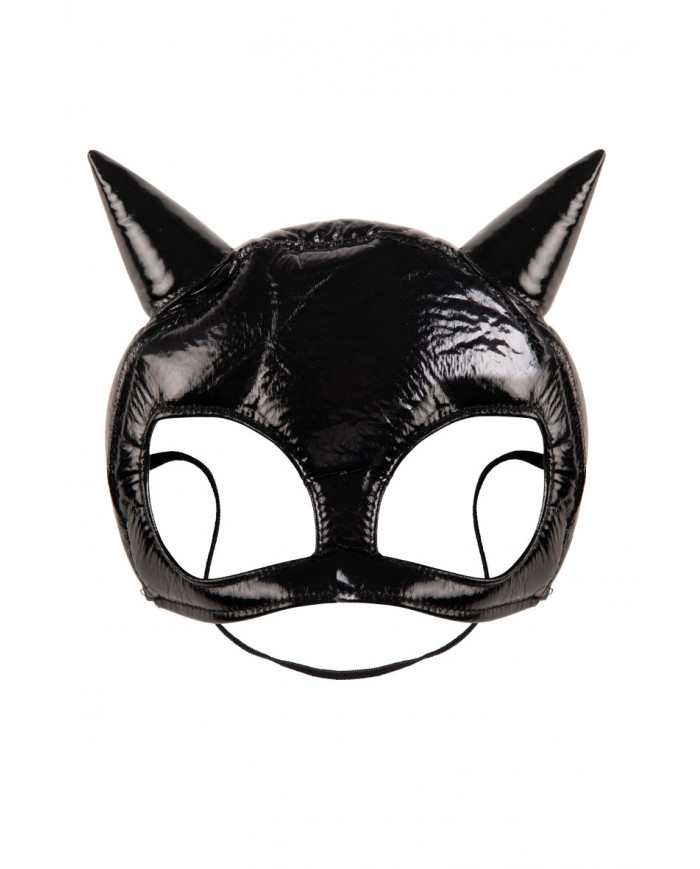 Half-face cat mask in black fabric. Accessory for adults, ideal Half-face cat mask in black fabric. Accessory for adults, ideal