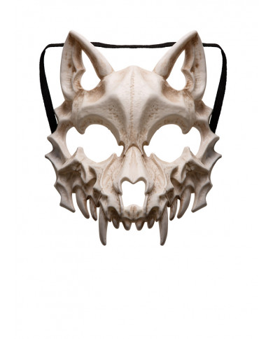 Half-face plastic wolf skull mask. Accessory for adults, ideal Half-face plastic wolf skull mask. Accessory for adults, ideal