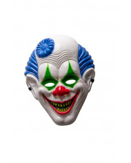 Full-face plastic clown mask. Adult accessory, ideal for Full-face plastic clown mask. Adult accessory, ideal for