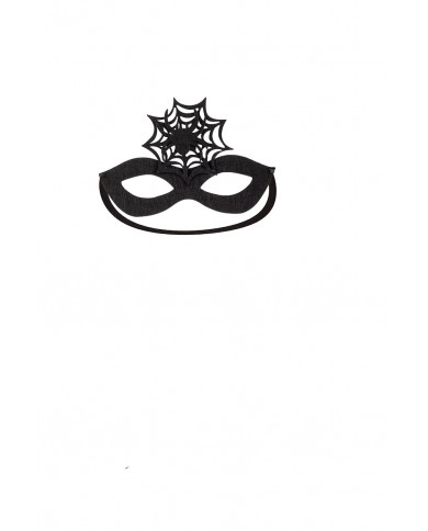 Half-face mask in black fabric w/spiderweb ontop. Original Half-face mask in black fabric w/spiderweb ontop. Original