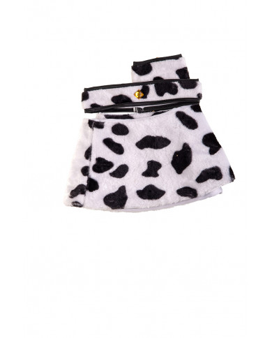 Set consisting of a white plush shawl, collar and cuff with Set consisting of a white plush shawl, collar and cuff with