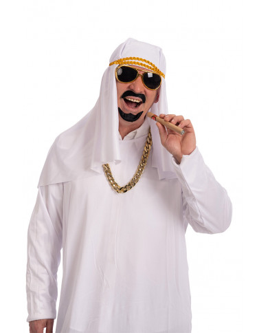 Set consisting of glasses with dark lenses, headgear, necklace