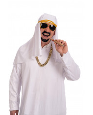 Set consisting of glasses with dark lenses, headgear, necklace