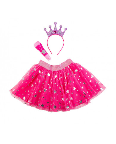Set consisting of tulle skirt, headband with crown and fake