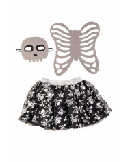 Set consisting of skirt, mask and skeleton wings. Girl's