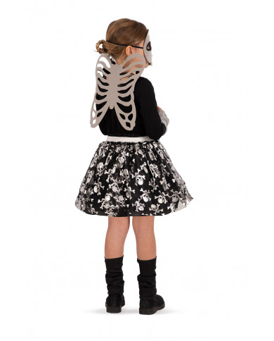 Set consisting of skirt, mask and skeleton wings. Girl's
