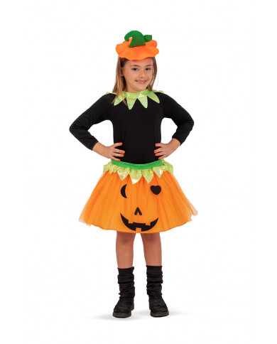 Set consisting of skirt, headband and pumpkin collar. Girl's