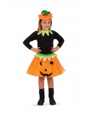 Set consisting of skirt, headband and pumpkin collar. Girl's