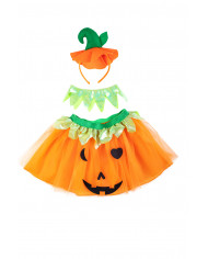 Set consisting of skirt, headband and pumpkin collar. Girl's