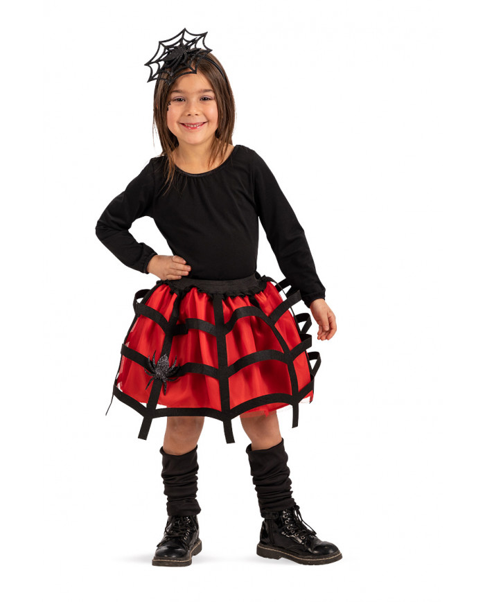 Set consisting of skirt and headband decorated with spider and