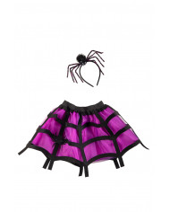Set consisting of skirt and headband decorated with spider and
