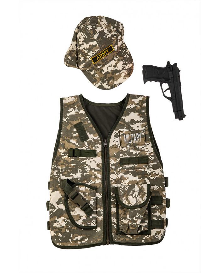 Set consisting of jacket and hat in camouflage fabric, fake