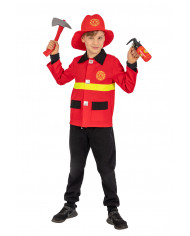 Set consisting of jacket and hat in red fabric, fake fire