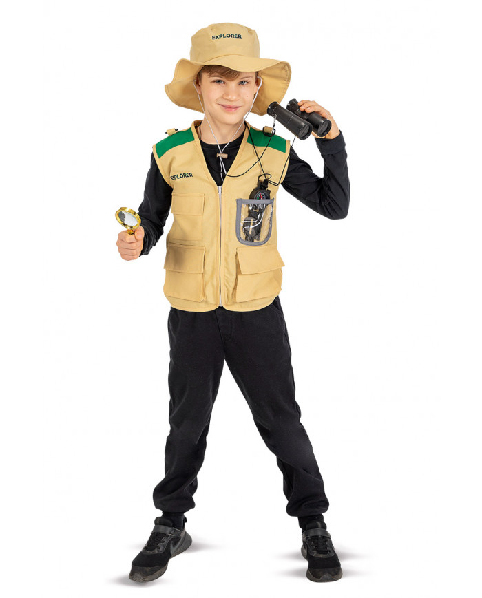 Set consisting of jacket and hat in beige fabric, fake plastic