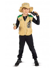 Set consisting of jacket and hat in beige fabric, fake plastic