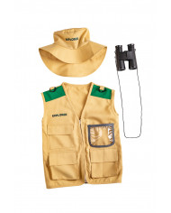 Set consisting of jacket and hat in beige fabric, fake plastic