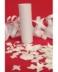 Roll of white paper streamers, perfect for celebrating various