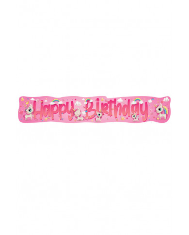 Unicorn "HAPPY BIRTHDAY" banner. It measures approximately 138