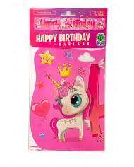 Unicorn "HAPPY BIRTHDAY" banner. It measures approximately 138
