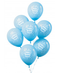 Package containing 20 blue balloons, 26cm in diameter, with the