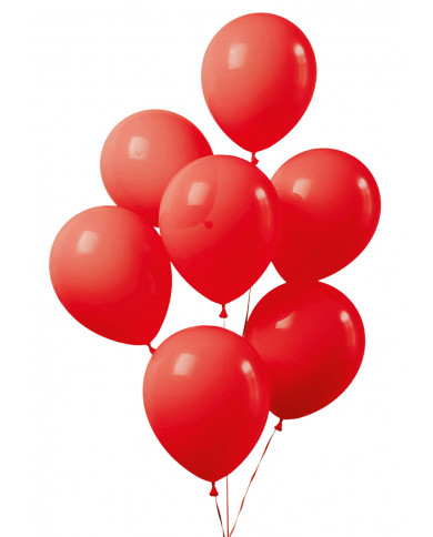 Pack containing 20 red balloons, 26cm in diameter. Decoration Pack containing 20 red balloons, 26cm in diameter. Decoration