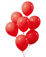 Pack containing 20 red balloons, 26cm in diameter. Decoration Pack containing 20 red balloons, 26cm in diameter. Decoration
