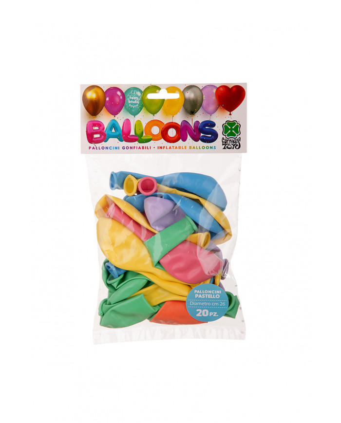 Pack containing 20 balloons with a diameter of about 26 cm, in