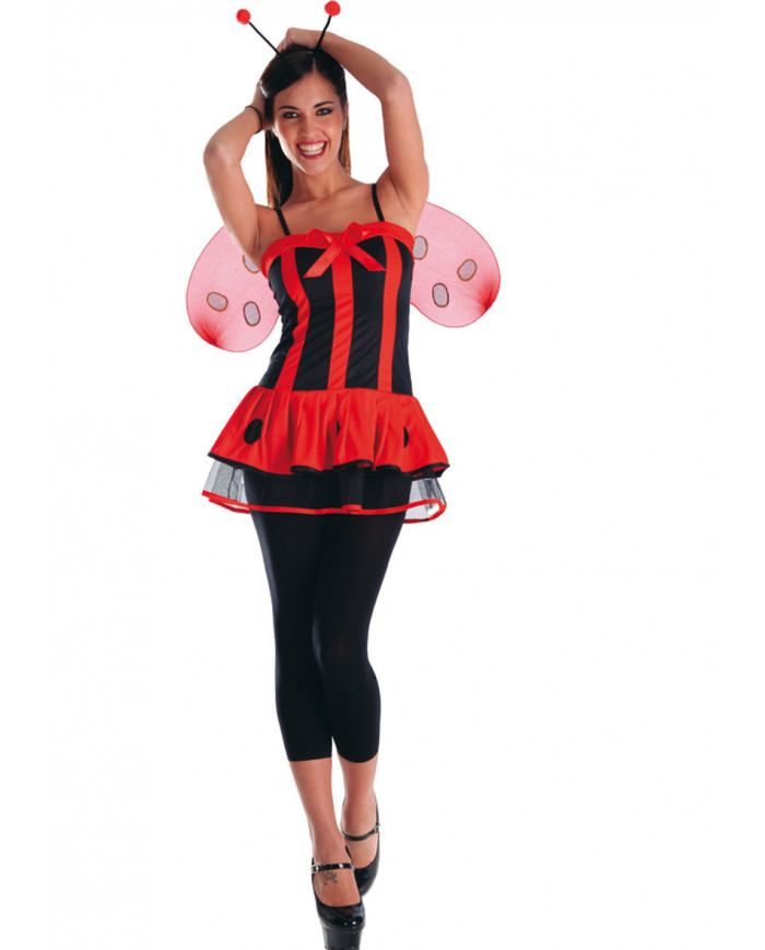 Abito elasticizzato con sottogonna in tulle, ali e cerchietto.
