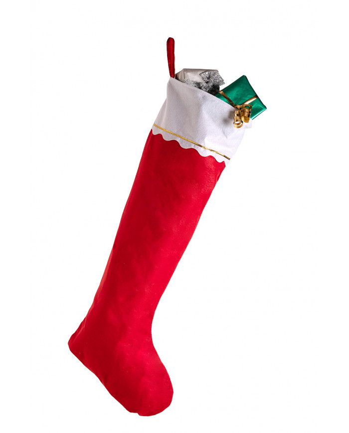 White and red stocking made of soft felt. It's approx. 100 cm White and red stocking made of soft felt. It's approx. 100 cm