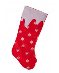 White and red stocking made of soft felt in 3 assorted models. White and red stocking made of soft felt in 3 assorted models.