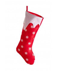 White and red stocking made of soft felt in 3 assorted models. White and red stocking made of soft felt in 3 assorted models.