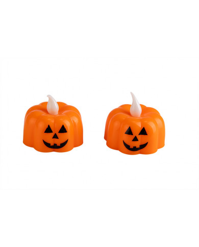 Pumpkin-shaped t-light candle, approx. 4cm tall. Decoration