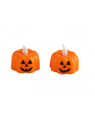 Pumpkin-shaped t-light candle, approx. 4cm tall. Decoration