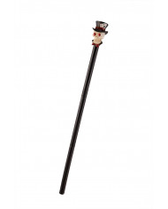 Black plastic cane with skull knob, approx. 88 cm. Long. Horror Black plastic cane with skull knob, approx. 88 cm. Long. Horror