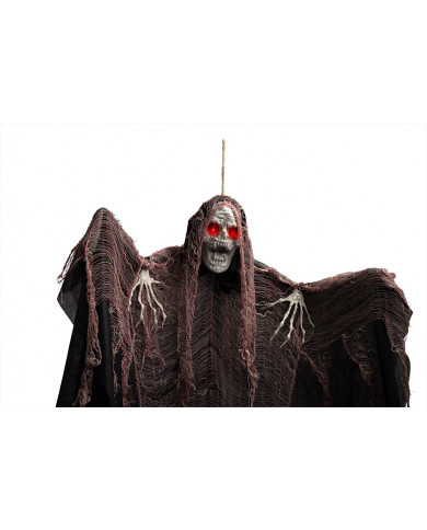 Hanging winged monster, with tunic and lights. Terrifying