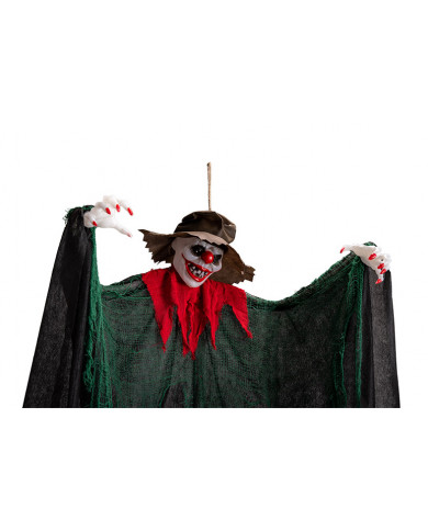 Clown with hat, tunic and bright eyes. Terrifying decoration to Clown with hat, tunic and bright eyes. Terrifying decoration to