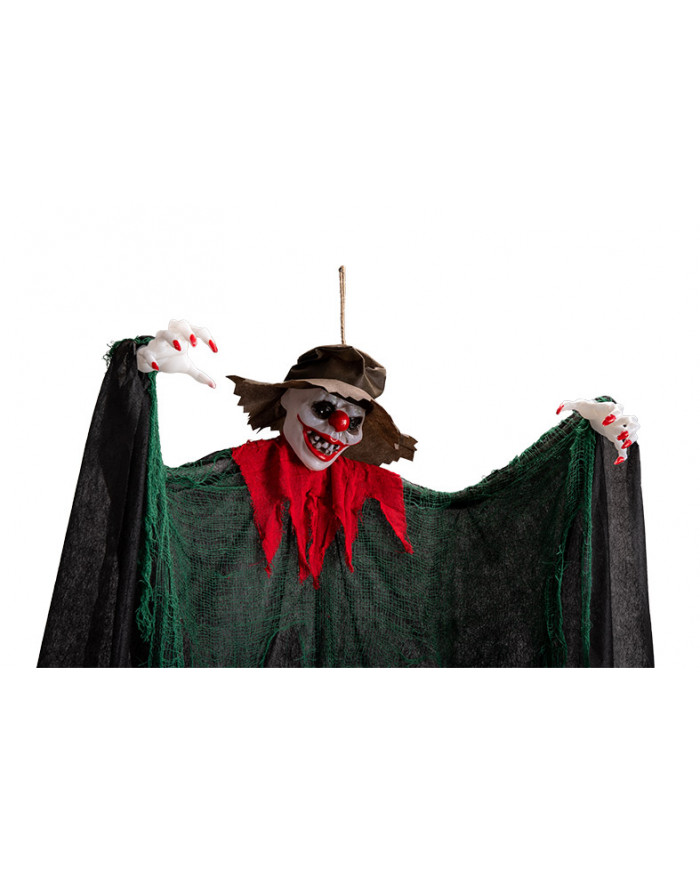 Clown with hat, tunic and bright eyes. Terrifying decoration to Clown with hat, tunic and bright eyes. Terrifying decoration to