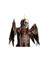 Skeleton with a bloody tartan pattern, approx 120cm tall.