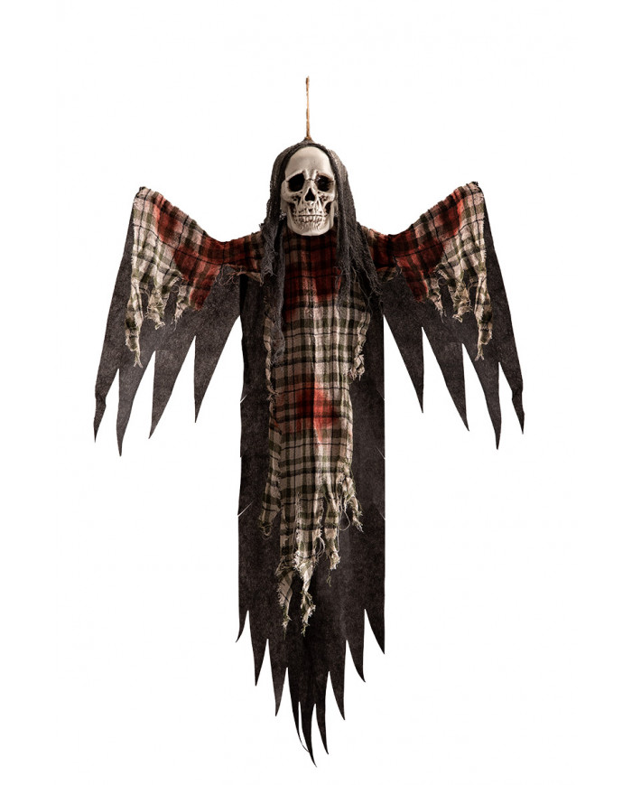Skeleton with a bloody tartan pattern, approx 120cm tall.