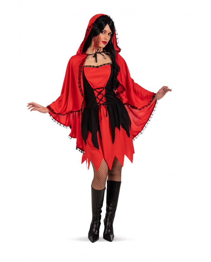 Disfraz Caperucita roja de terror para mujer T.Ú. (M-L) en bolsa con