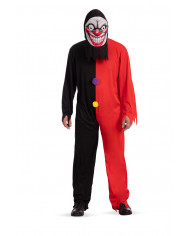 Clown face costume for man, consisting of a suit and a mask. Clown face costume for man, consisting of a suit and a mask.