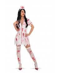 Nurse horror costume for woman, consisting of dress, stockings