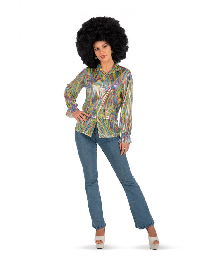 Camicia Disco dance donna in taglia unica che veste S-M. Camicia Disco dance donna in taglia unica che veste S-M.