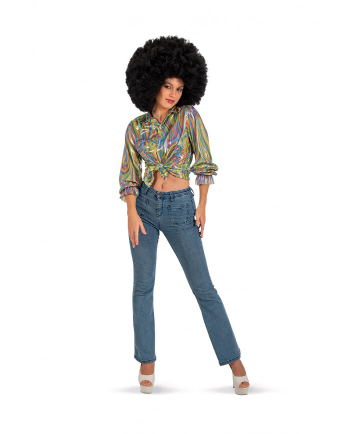 Camicia Disco dance donna in taglia unica che veste S-M. Camicia Disco dance donna in taglia unica che veste S-M.