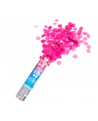 Gender-revealing air-compressed cannon shoots pink confetti Gender-revealing air-compressed cannon shoots pink confetti
