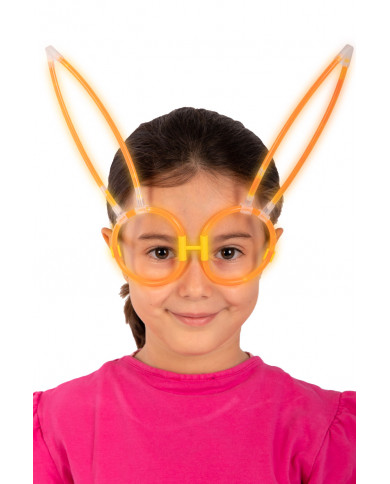 Phosphorescent glasses with bunny ears, composed of